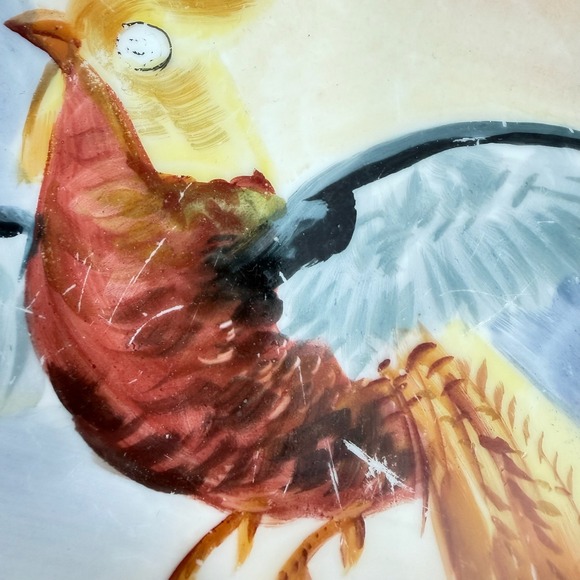 Antique LDB Co Limoges France Hand Painted Pheasant Plate Signed Rene Flambeau - Picture 8 of 9